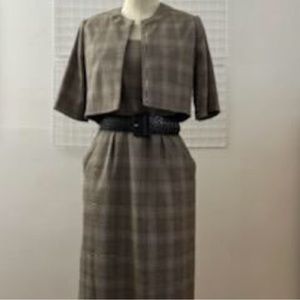 Elizabeth Howard Plaid Dress with Crop Jacket. Size 6. NWOT
